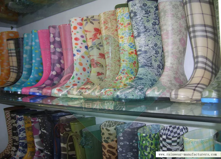 Assorted printed waterproof rain boots for bulk programs