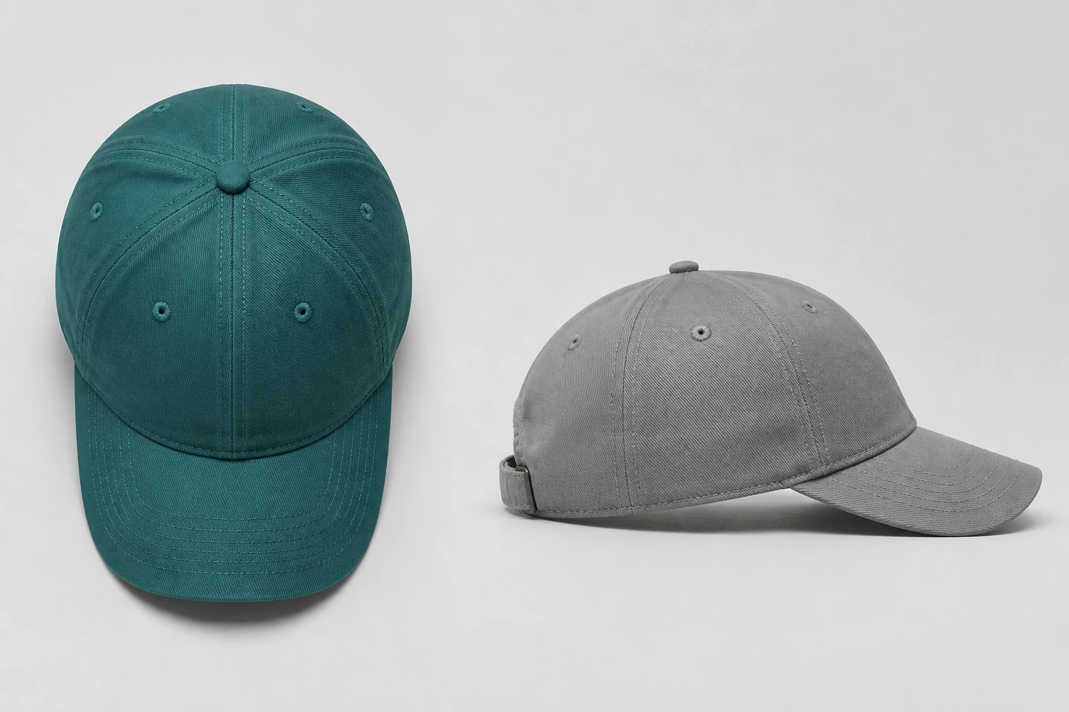 Complete cap top and side views for crown-balance review