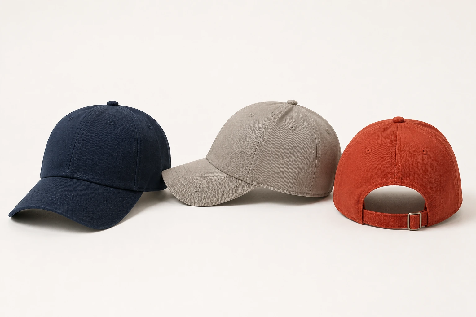Baseball-cap visor and rear-closure views shown together