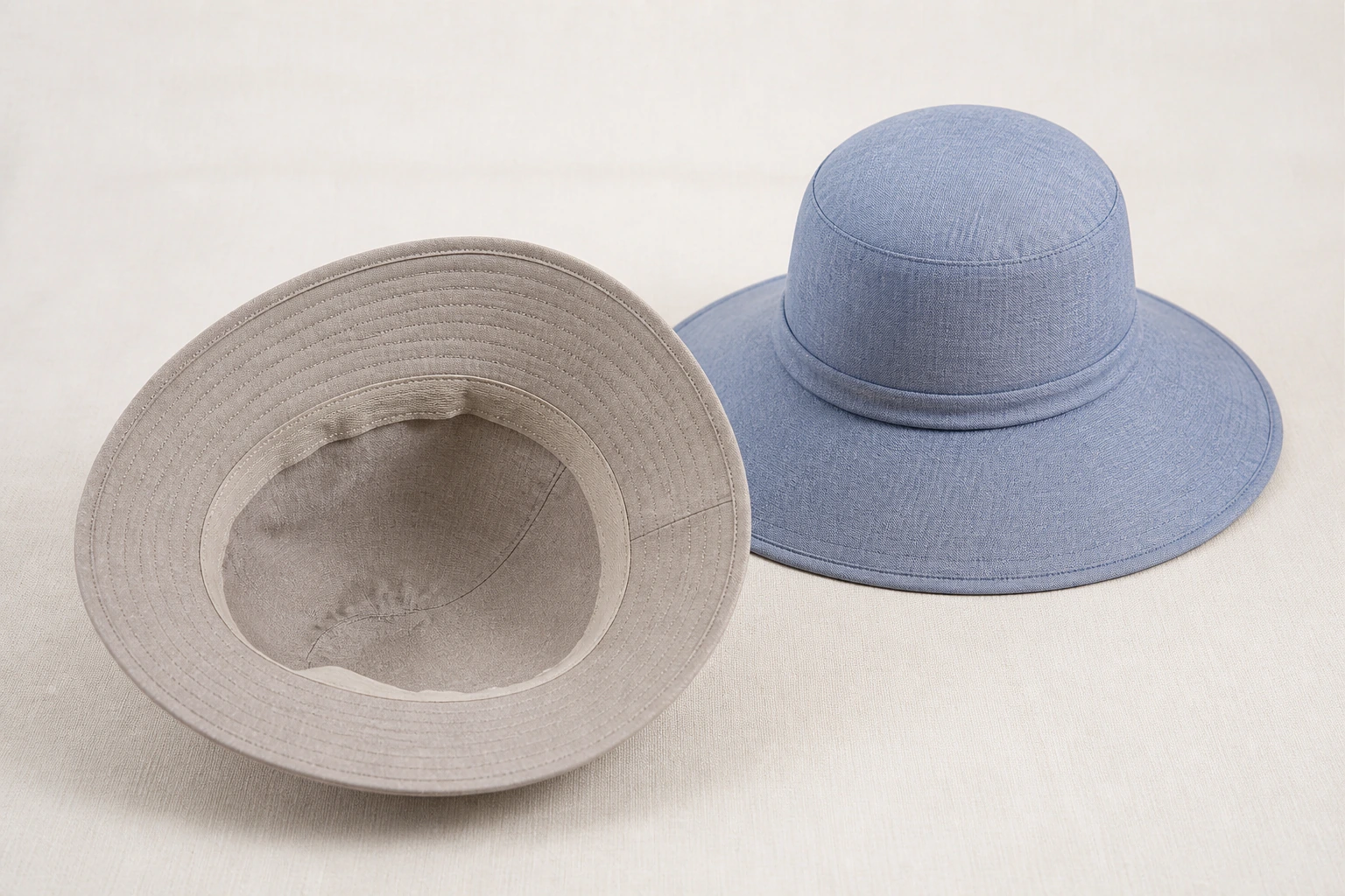 Rear and interior fashion-hat views exposing band and opening construction