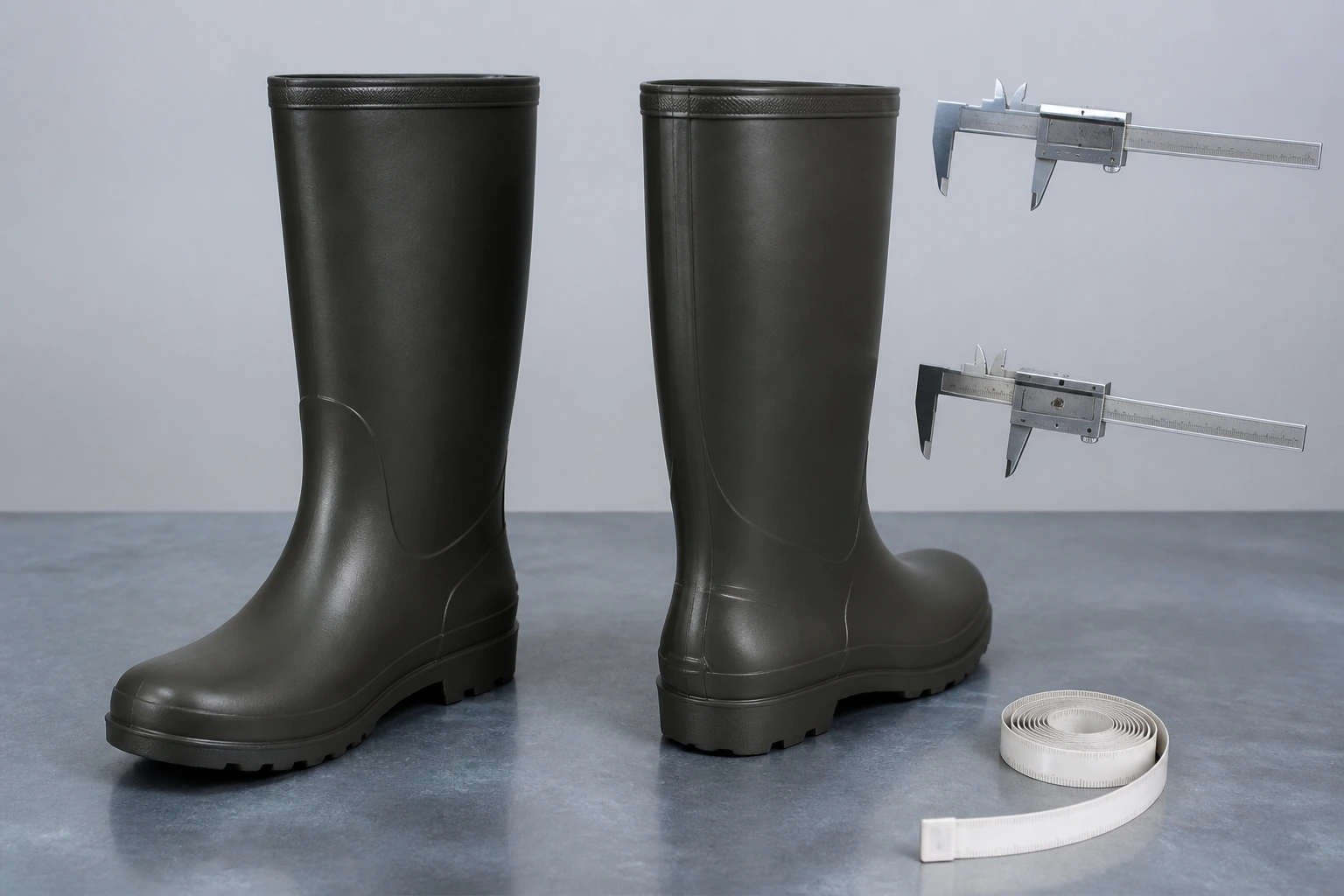 Complete PVC boots arranged for molded program definition