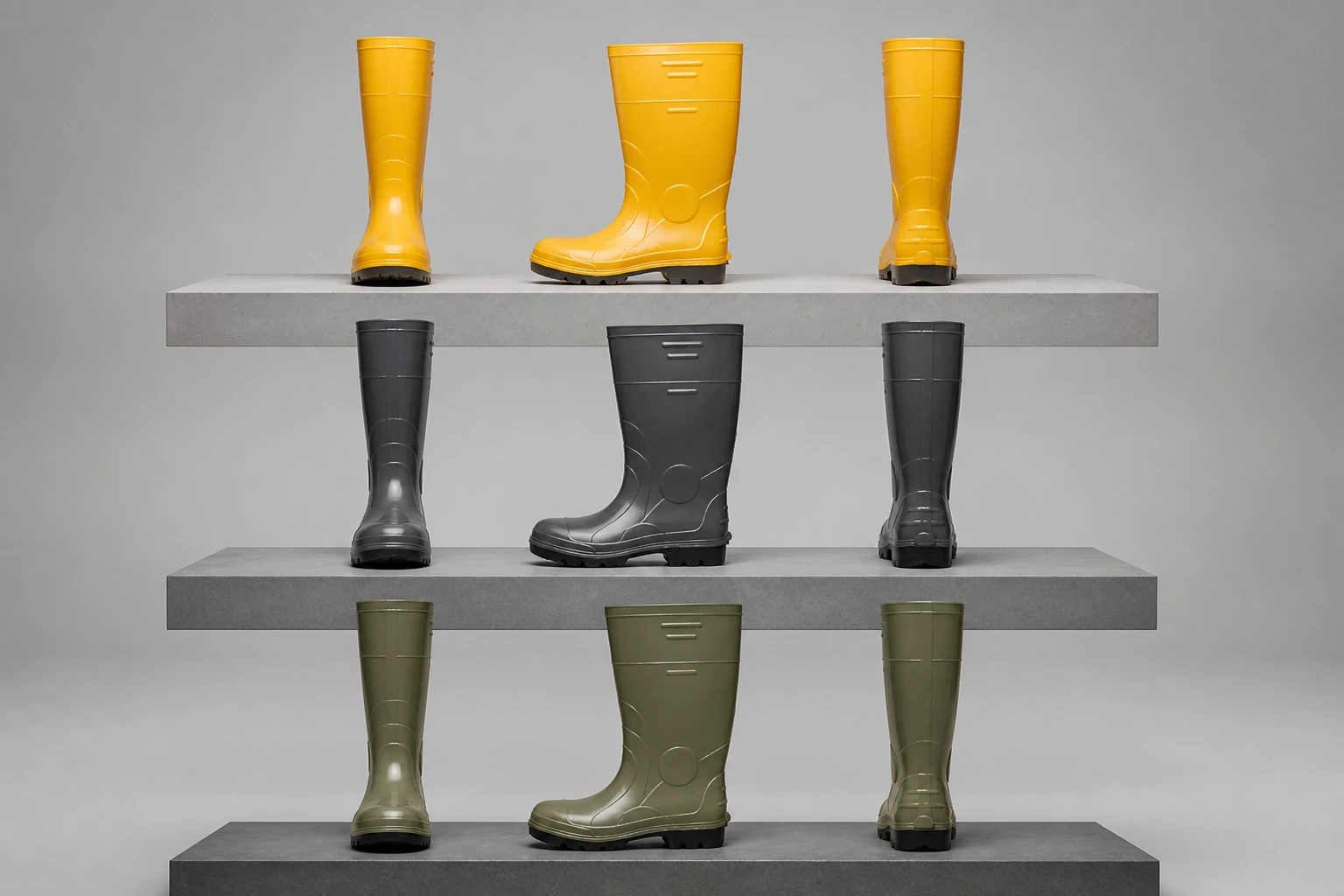 PVC boot interiors and rear forms shown without cropping