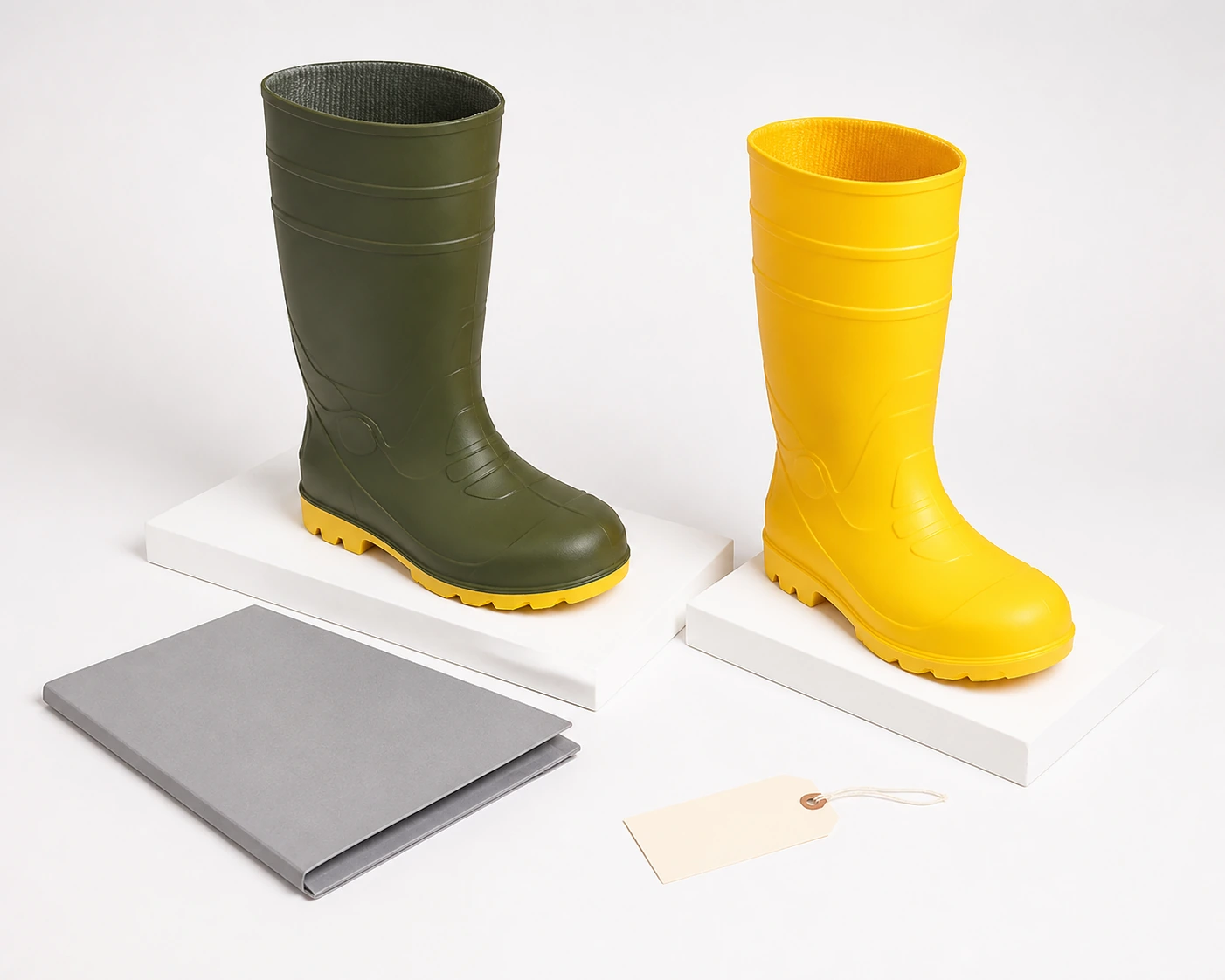 Solid-colour complete PVC boots for assortment planning