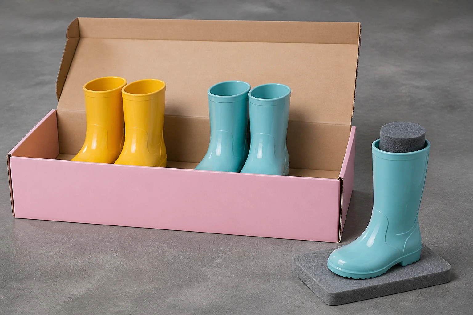 Complete child-size PVC boots shown without character graphics