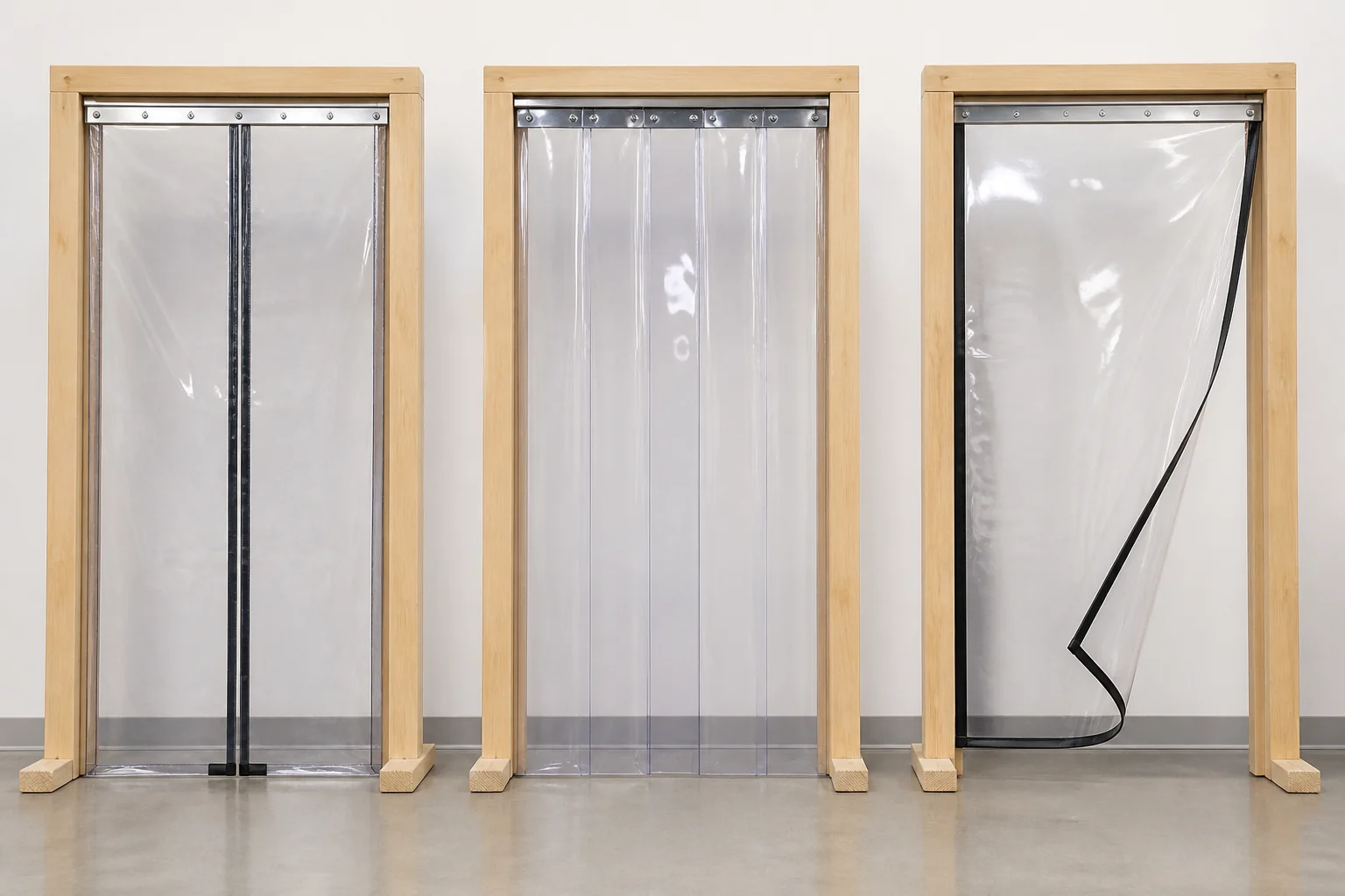 Three complete doorway architectures shown together without a ranking claim.