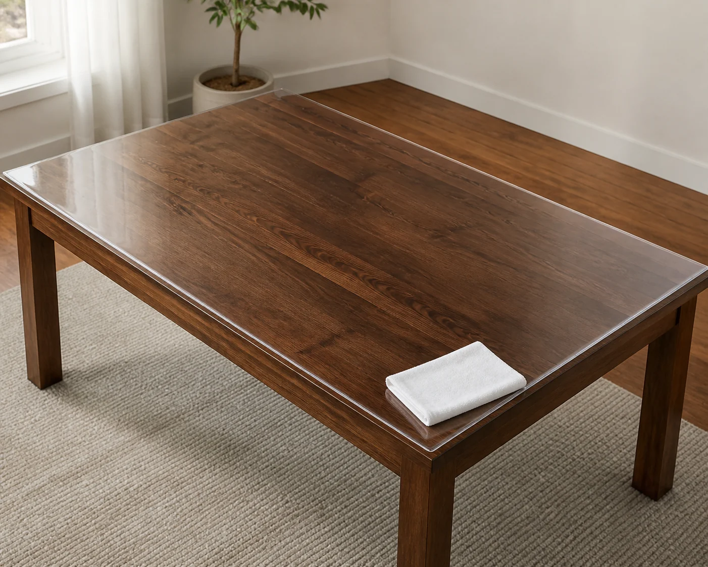 The complete protector preserves the representative wood-grain view for optical comparison.