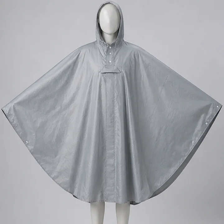 Plain grey activity-specific cycling rain cape route