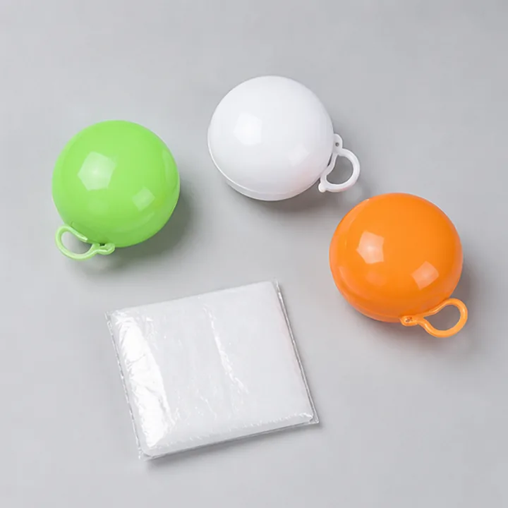 Round carry-case PE poncho pack route without customer branding